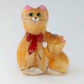 Сувенир из селенита "Кошка с котёнком" - Кунгурский сувенир - доставка по России. Заказать сейчас!